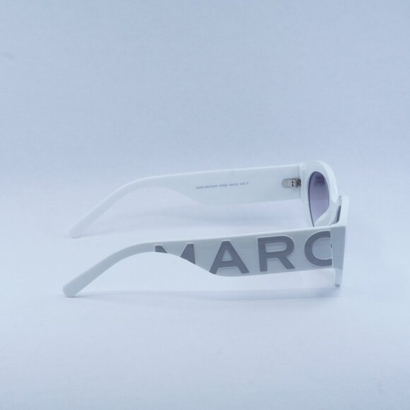 Marc Jacobs MARC694/G/S 0HYMIC Sunglasses White Oval Frame, Grey Mirror Lenses - Picture 7 of 11